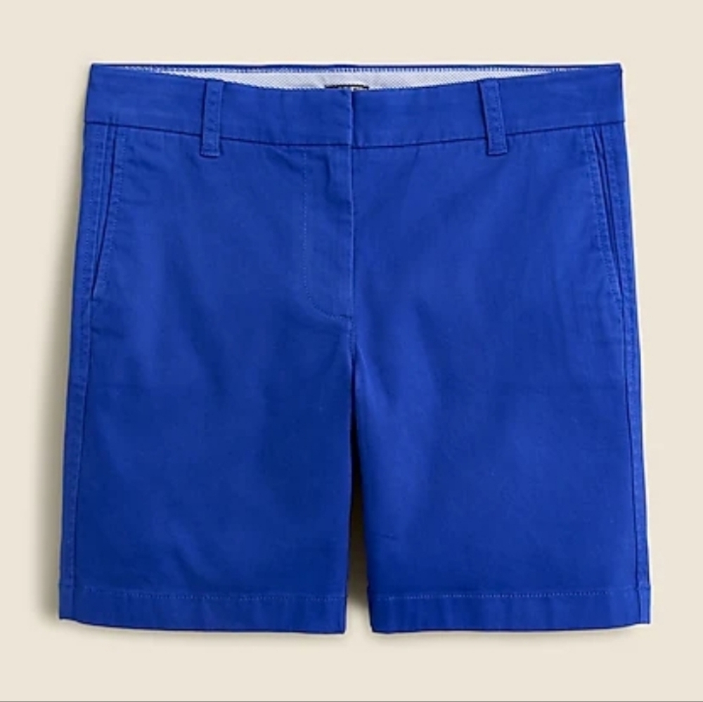 NWT J.Crew Stretch Chino Shorts, Harbor View Blue, Size 8